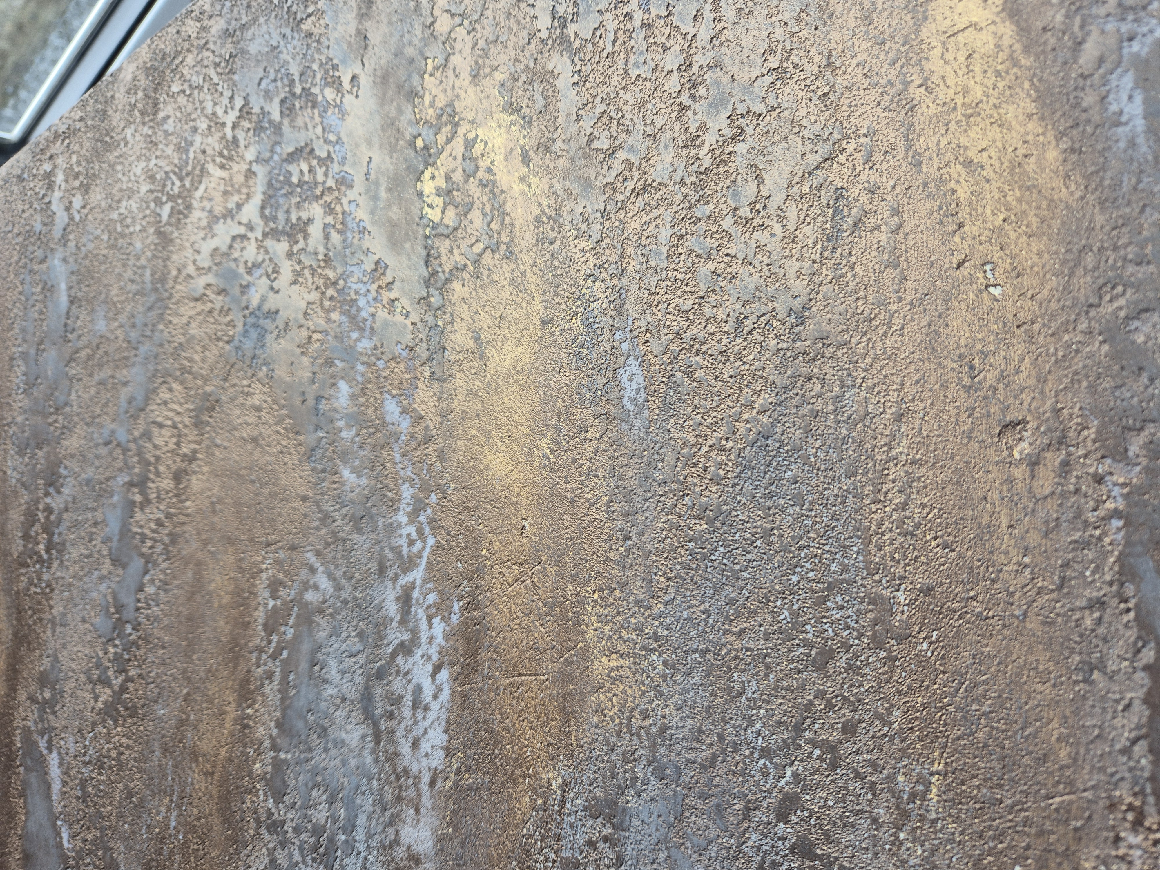Bronze metallic Venetian plaster surface detail